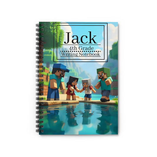 Personalized Minecraft Inspired Writing Notebook, Custom Journal for Kids, Perfect for Minecraft Fans, 4th Grade Notebook, School Supplies