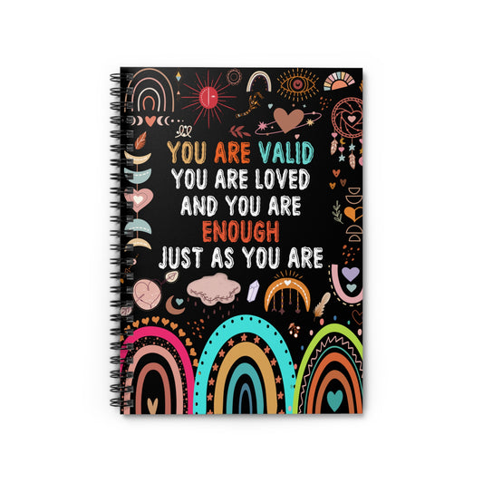 Empowering Spiral LGBTQ+ Notebook - You Are Valid, Self-Love Journal, Inspirational Diary, Gift for Her, Affirmation Notebook, Motivational