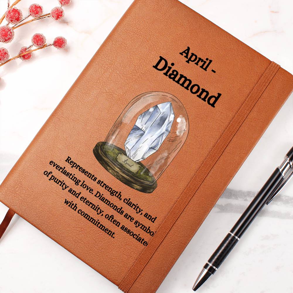 April Birthstone Diamond Journal | April Birthday Gift | Diamond-Inspired Notebook, Gift For Her, Birthday Gift