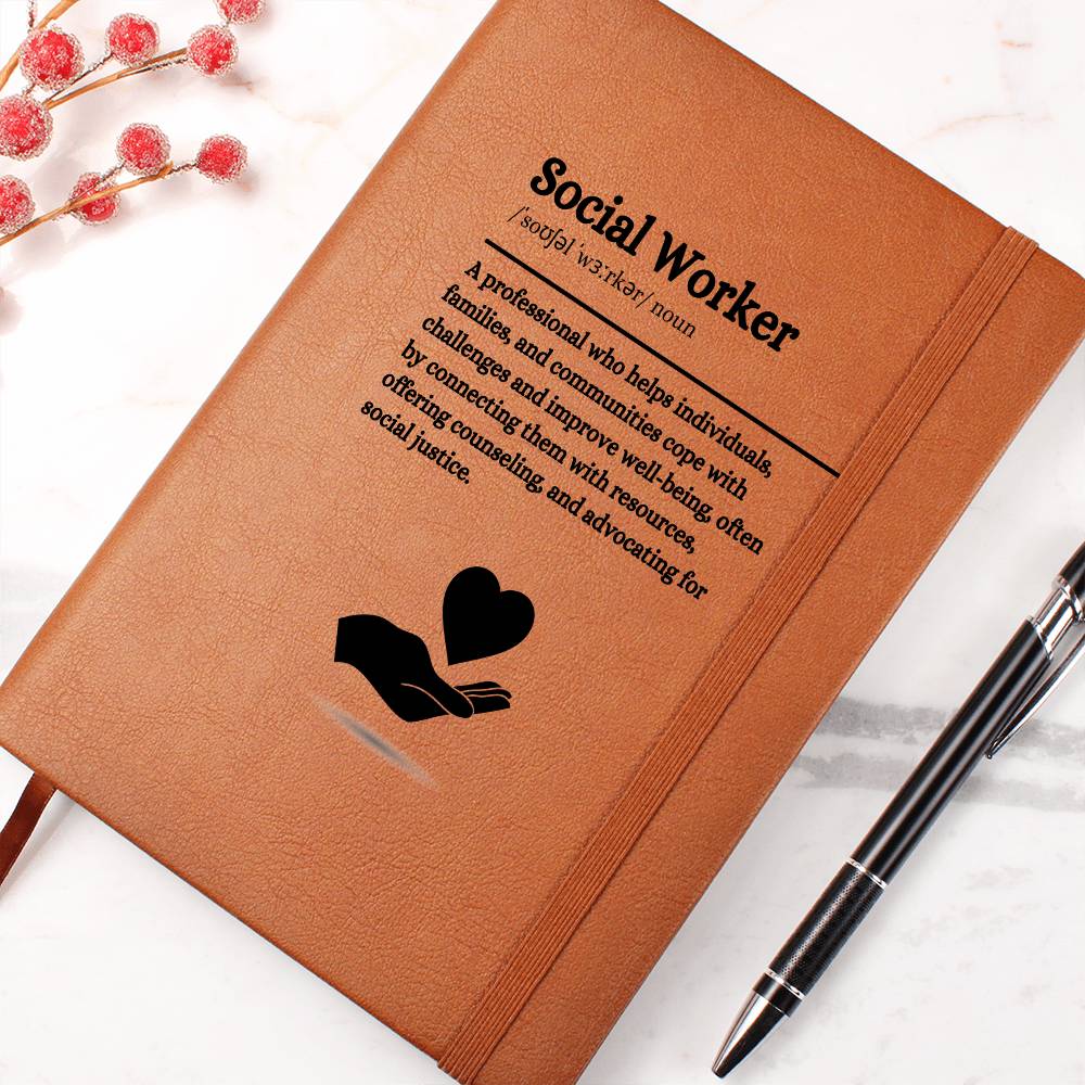 Personalized Social Worker Gift Notebook | Inspirational Definition Journal | Appreciation Gift for Social Workers