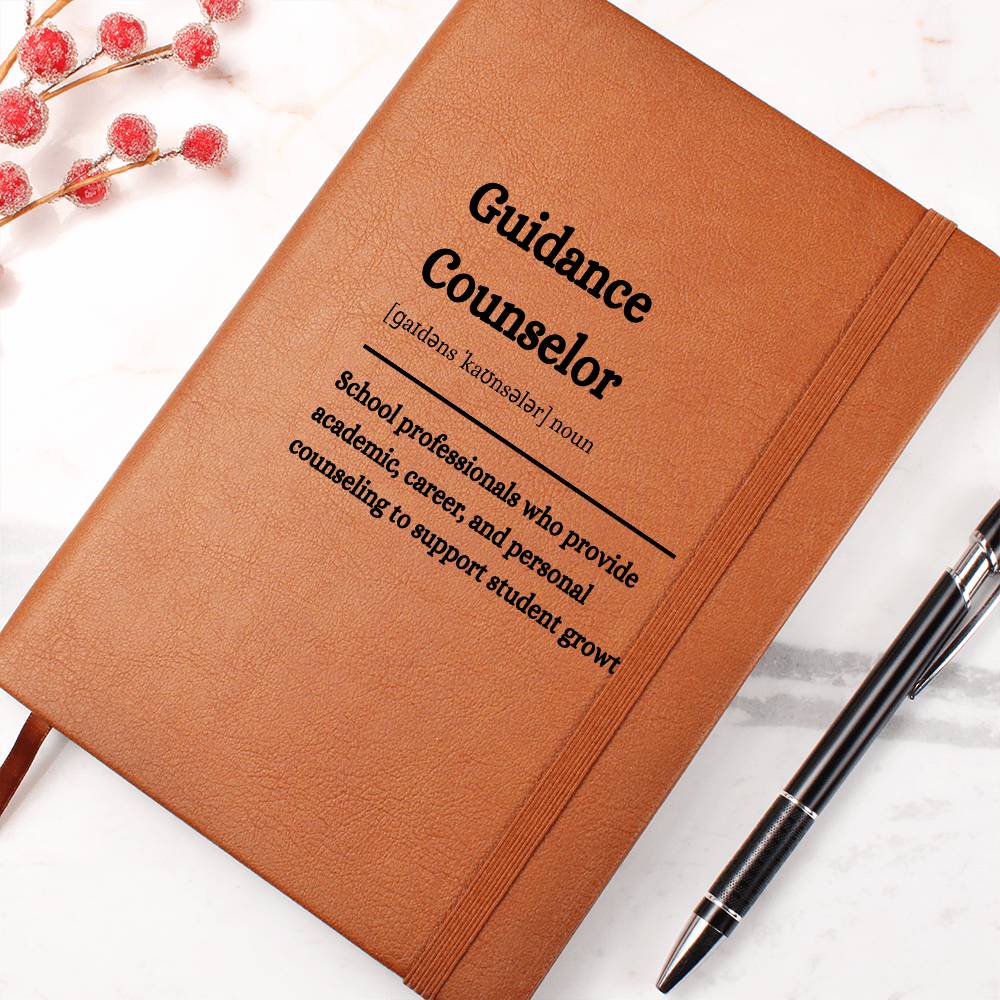 Personalize Guidance Counselor's Notebook" Vegan Leather Journal – Professional & Inspirational Journal, Personalize Journal