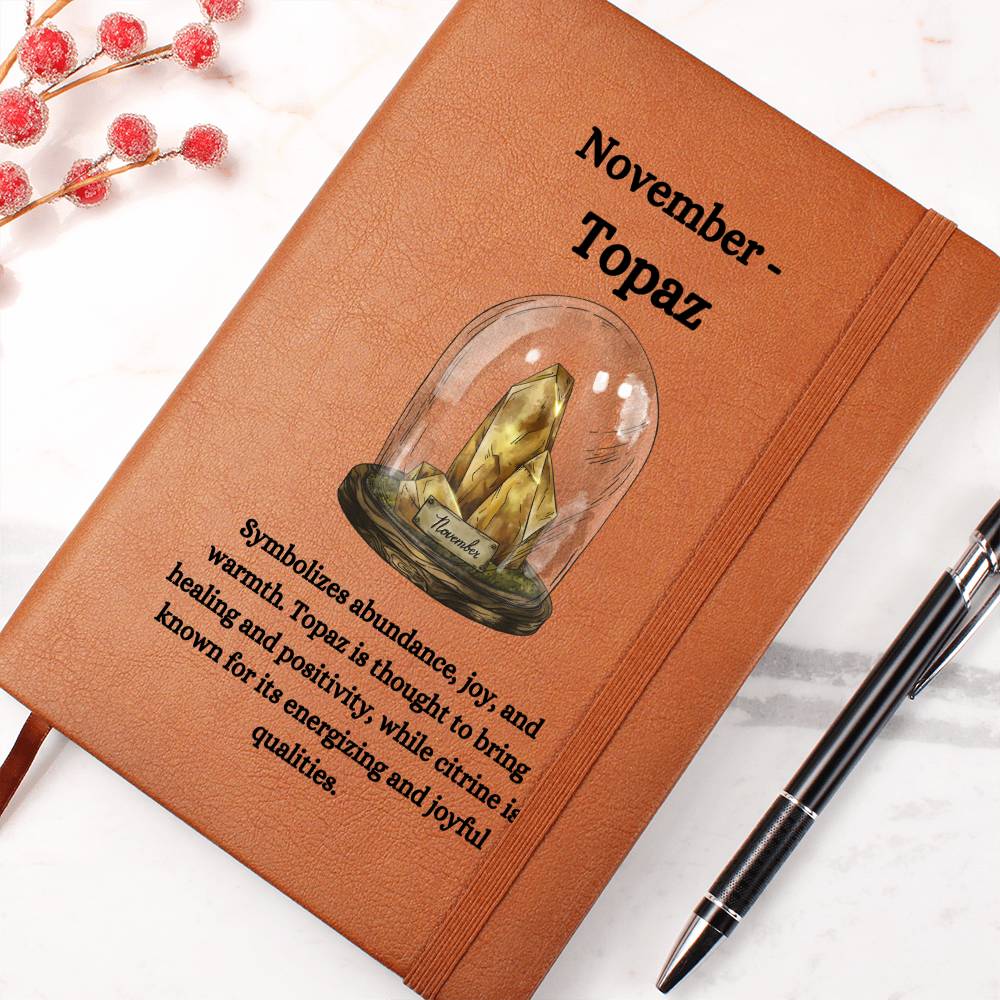 November Birthstone Topaz Journal | November Birthday Gift | Topaz-Inspired Notebook, Gift For Her, Gift For Co-workers