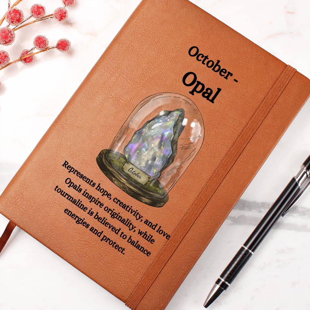 October Birthstone Opal Journal | October Birthday Gift | Opal-Inspired Notebook, Gift For Her