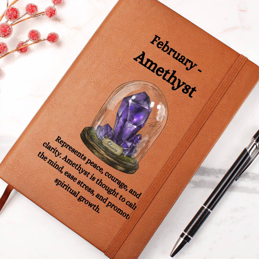 February Birthstone Amethyst Journal | February Birthday Gift | February Birthstone Notebook, Gift For Her