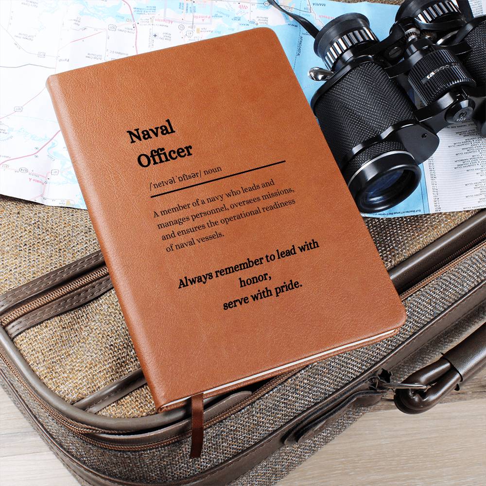 Personalized Naval Officer Elegant Leather-Bound Journal and Notebook