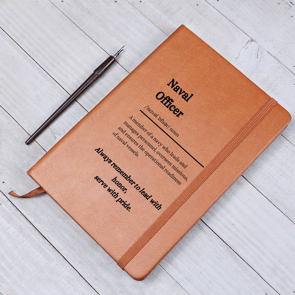 Personalized Naval Officer Elegant Leather-Bound Journal and Notebook