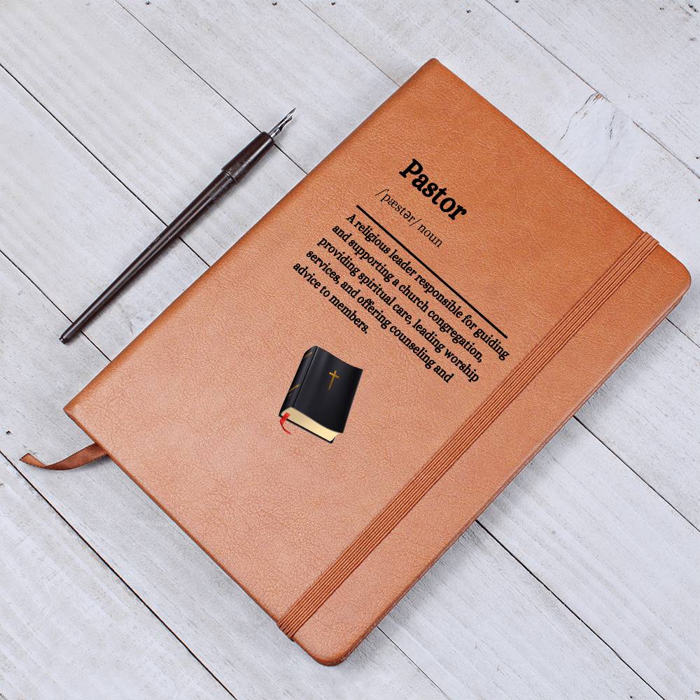 Personalized Pastor's  Faith" Vegan Leather Journal – Elegant Christian Journal for Spiritual Reflection, Personalization Pastor Notebook