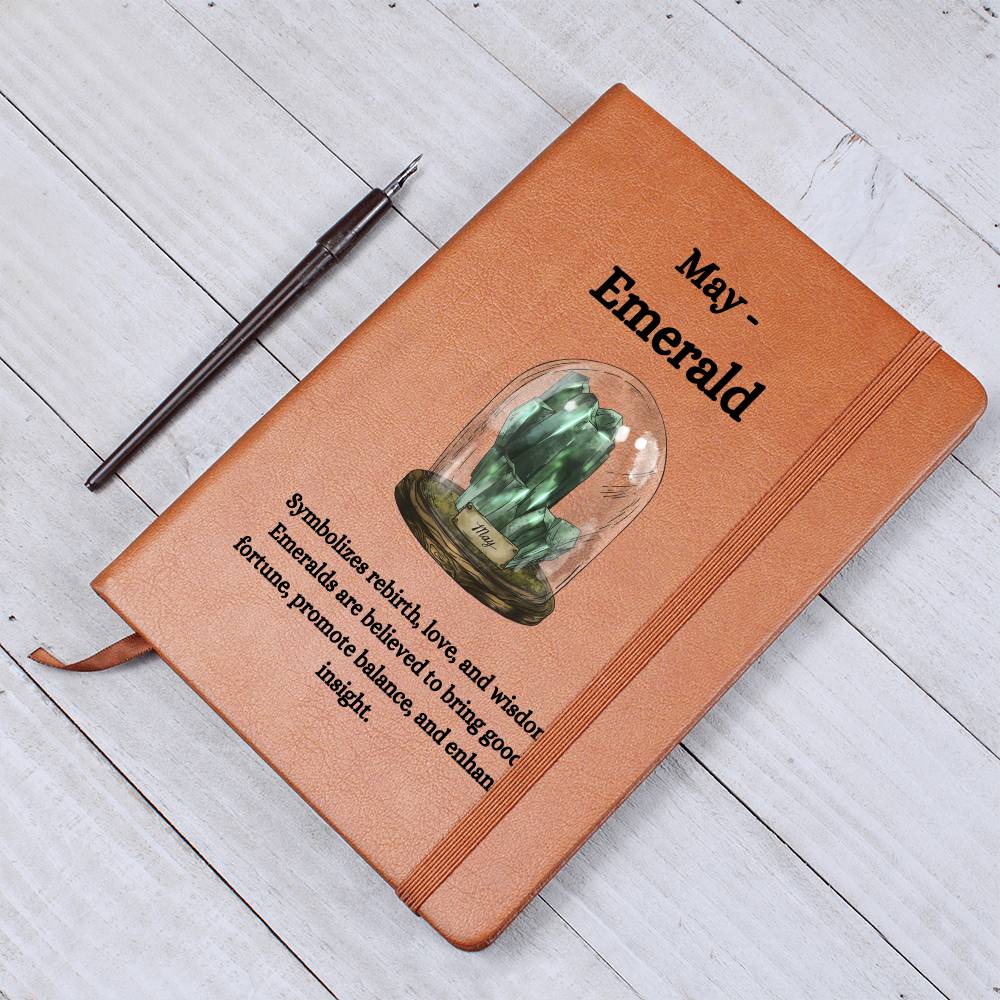 May Birthstone Emerald Journal May Birthday Gift | May Birthstone Notebook, Leather Journal