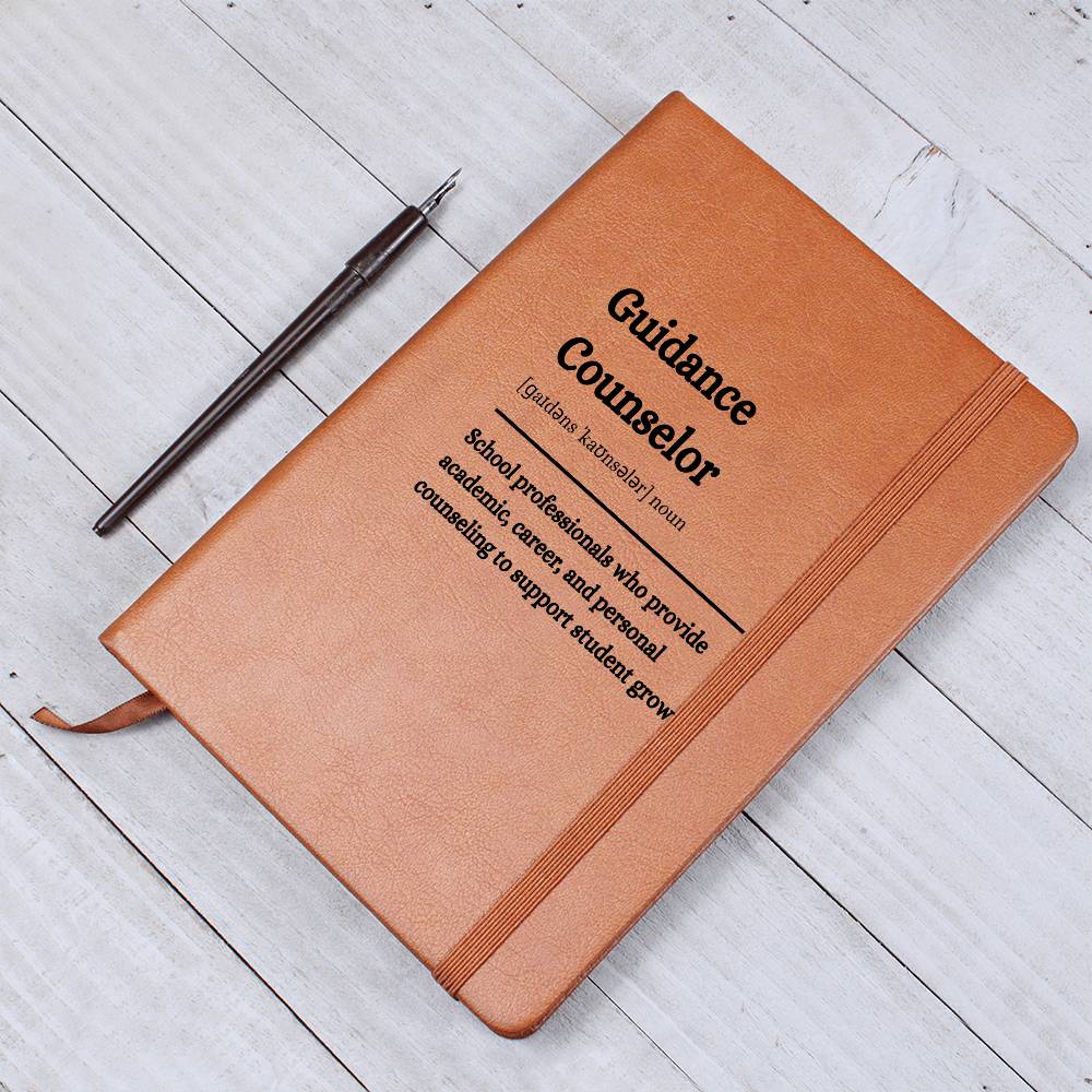 Personalize Guidance Counselor's Notebook" Vegan Leather Journal – Professional & Inspirational Journal, Personalize Journal