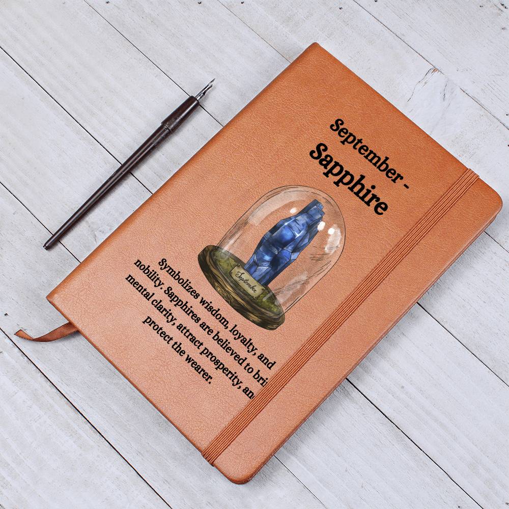 September Birthstone Sapphire Journal |  September Birthday Gift | Sapphire-Inspired Notebook, Birthday Gift