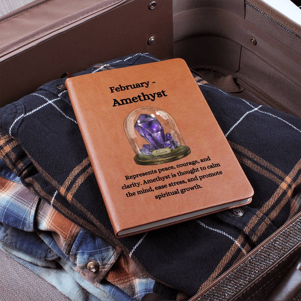 February Birthstone Amethyst Journal | February Birthday Gift | February Birthstone Notebook, Gift For Her