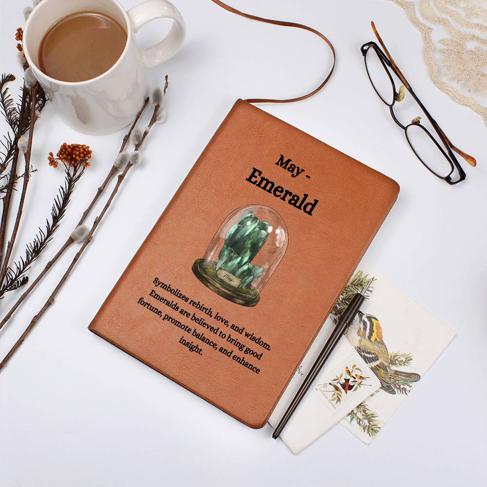 May Birthstone Emerald Journal May Birthday Gift | May Birthstone Notebook, Leather Journal