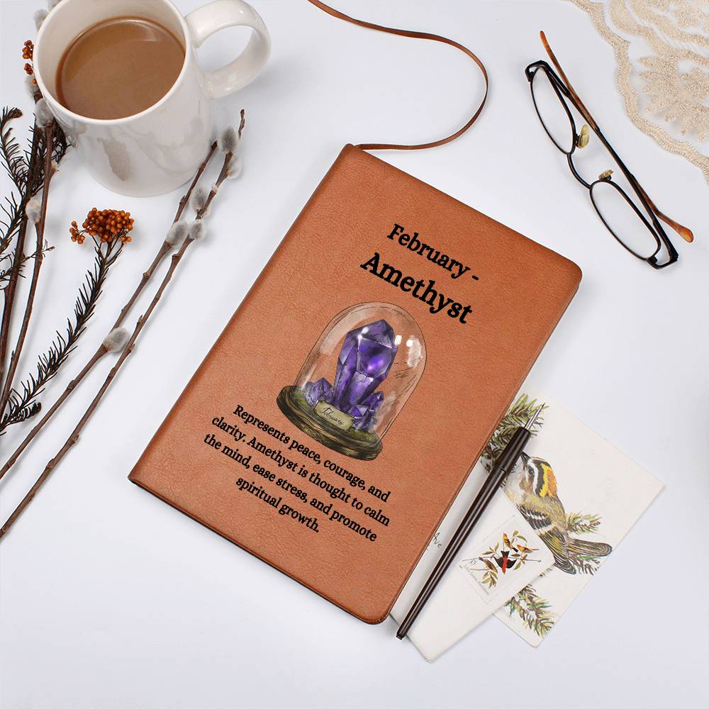 February Birthstone Amethyst Journal | February Birthday Gift | February Birthstone Notebook, Gift For Her