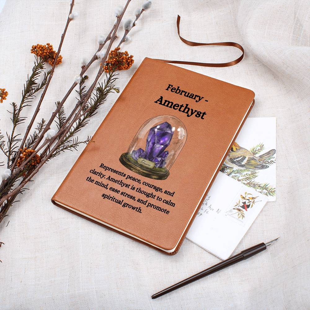 February Birthstone Amethyst Journal | February Birthday Gift | February Birthstone Notebook, Gift For Her