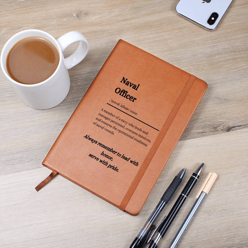 Personalized Naval Officer Elegant Leather-Bound Journal and Notebook