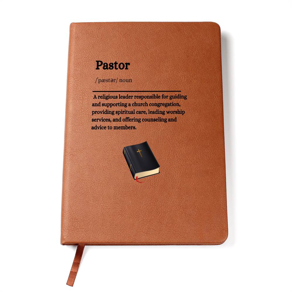 Personalized Pastor's  Faith" Vegan Leather Journal – Elegant Christian Journal for Spiritual Reflection, Personalization Pastor Notebook