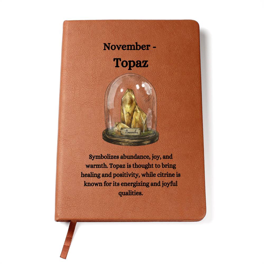 November Birthstone Topaz Journal | November Birthday Gift | Topaz-Inspired Notebook, Gift For Her, Gift For Co-workers