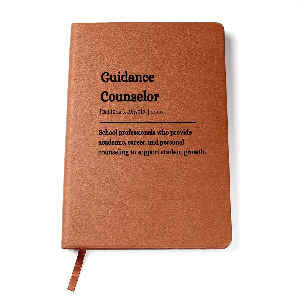 Personalize Guidance Counselor's Notebook" Vegan Leather Journal – Professional & Inspirational Journal, Personalize Journal