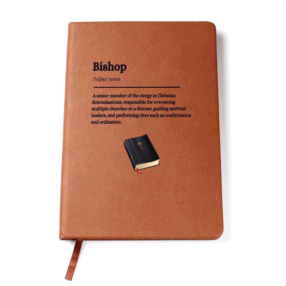 Bishop's Faith" Vegan Leather Journal – Elegant Christian Journal for Spiritual Reflection, Personalization Journal