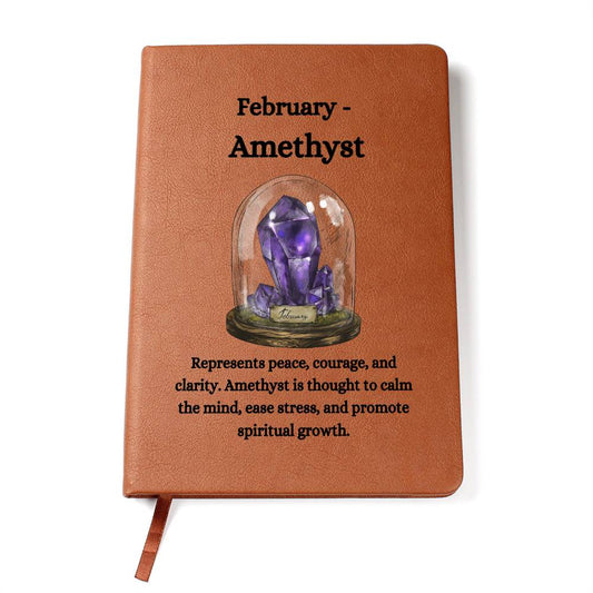 February Birthstone Amethyst Journal | February Birthday Gift | February Birthstone Notebook, Gift For Her