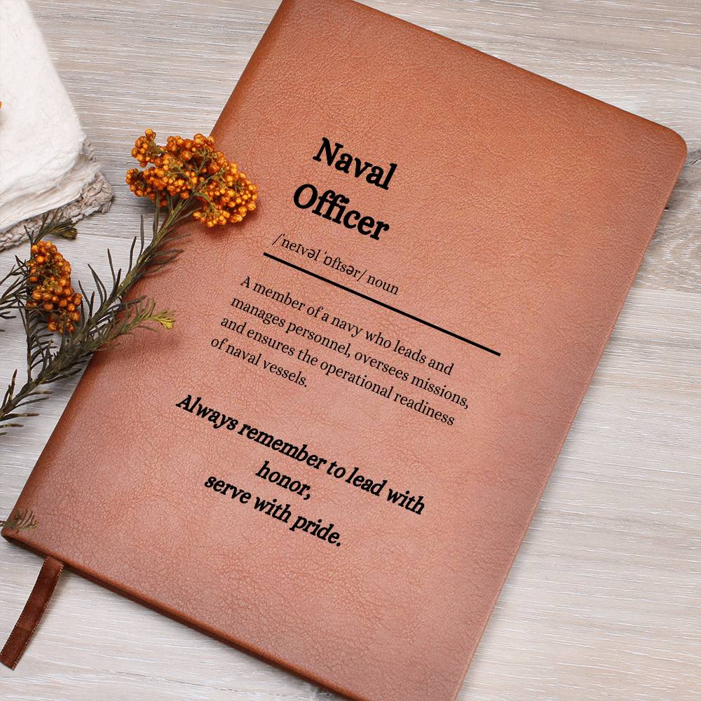 Personalized Naval Officer Elegant Leather-Bound Journal and Notebook