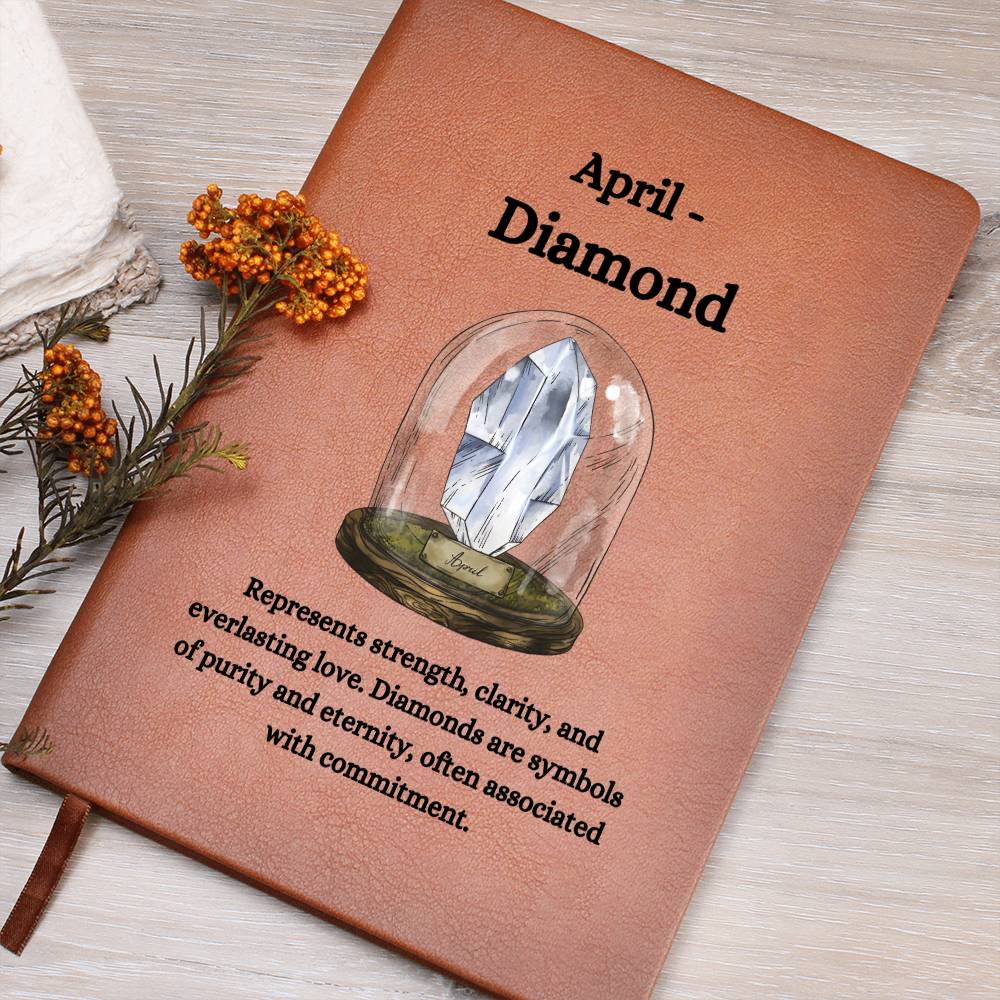 April Birthstone Diamond Journal | April Birthday Gift | Diamond-Inspired Notebook, Gift For Her, Birthday Gift