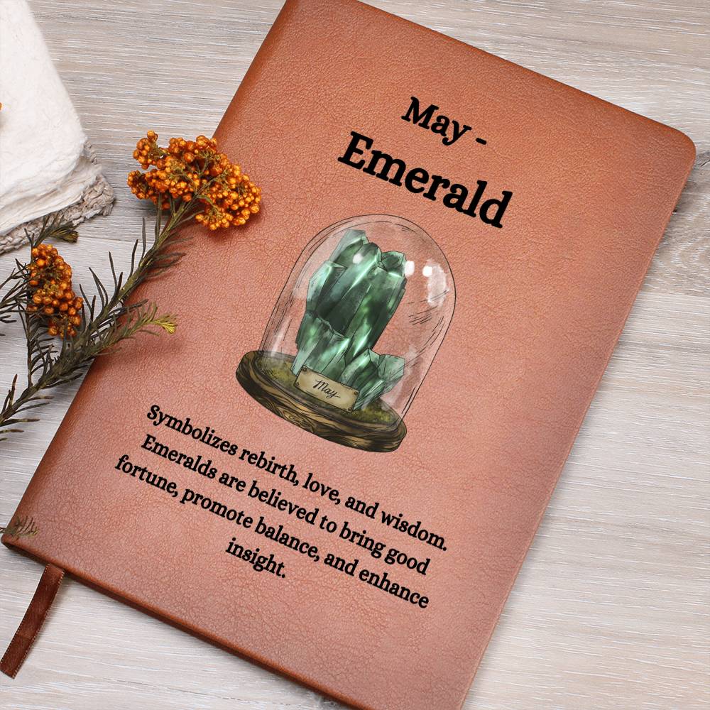 May Birthstone Emerald Journal May Birthday Gift | May Birthstone Notebook, Leather Journal