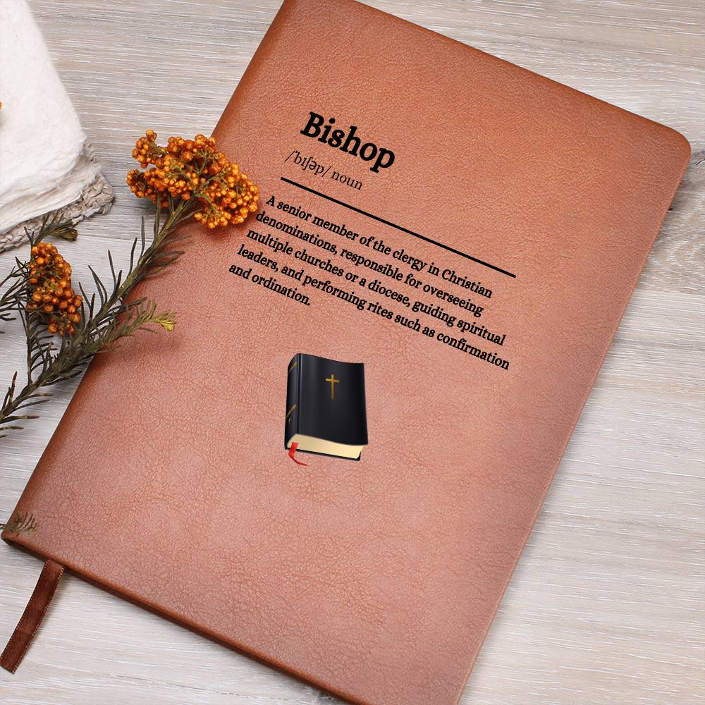 Bishop's Faith" Vegan Leather Journal – Elegant Christian Journal for Spiritual Reflection, Personalization Journal