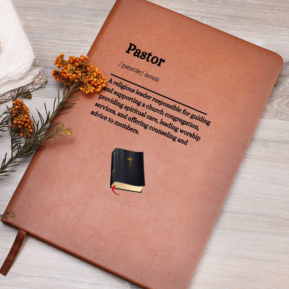 Personalized Pastor's  Faith" Vegan Leather Journal – Elegant Christian Journal for Spiritual Reflection, Personalization Pastor Notebook