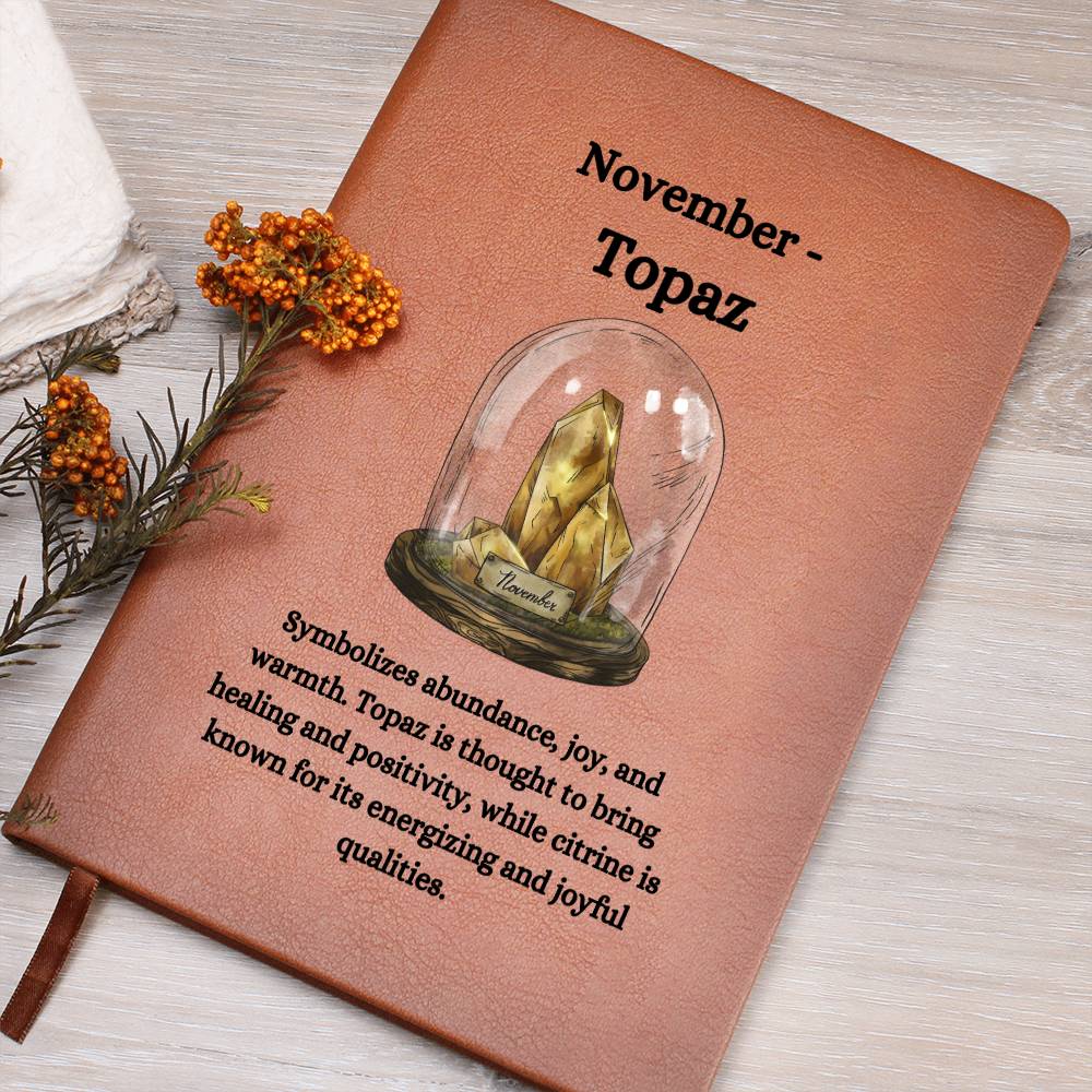 November Birthstone Topaz Journal | November Birthday Gift | Topaz-Inspired Notebook, Gift For Her, Gift For Co-workers