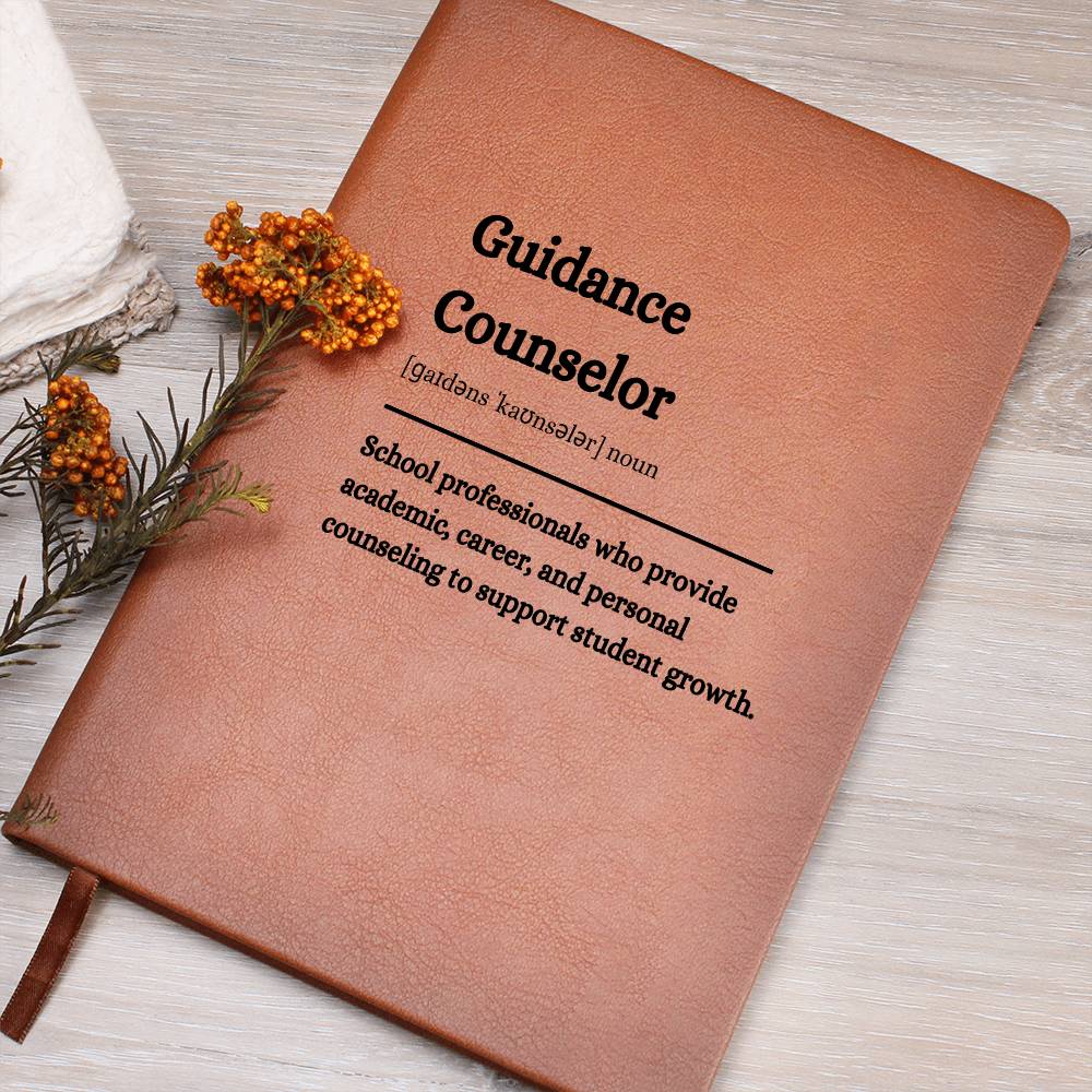 Personalize Guidance Counselor's Notebook" Vegan Leather Journal – Professional & Inspirational Journal, Personalize Journal