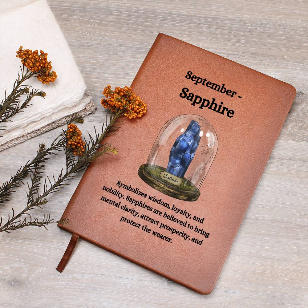 September Birthstone Sapphire Journal |  September Birthday Gift | Sapphire-Inspired Notebook, Birthday Gift