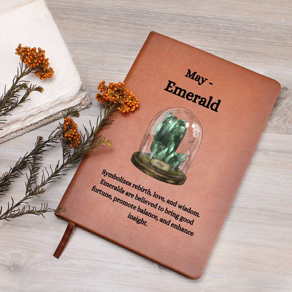 May Birthstone Emerald Journal May Birthday Gift | May Birthstone Notebook, Leather Journal