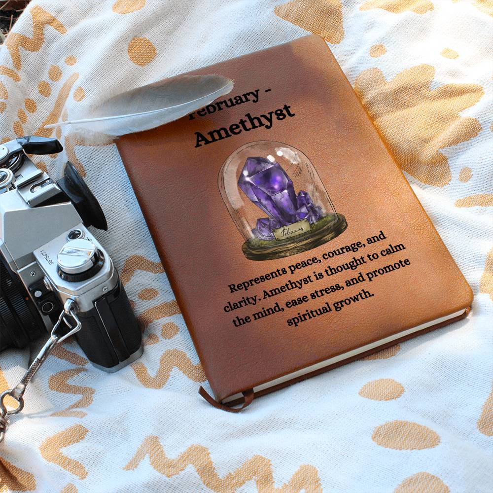 February Birthstone Amethyst Journal | February Birthday Gift | February Birthstone Notebook, Gift For Her