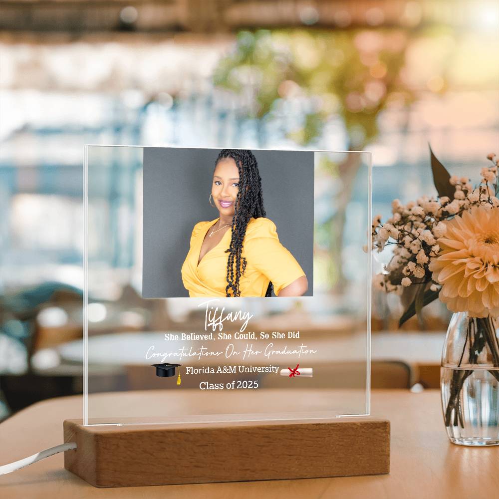 Personalized Graduation Square Acrylic Plaque – Celebrate Their Achievement