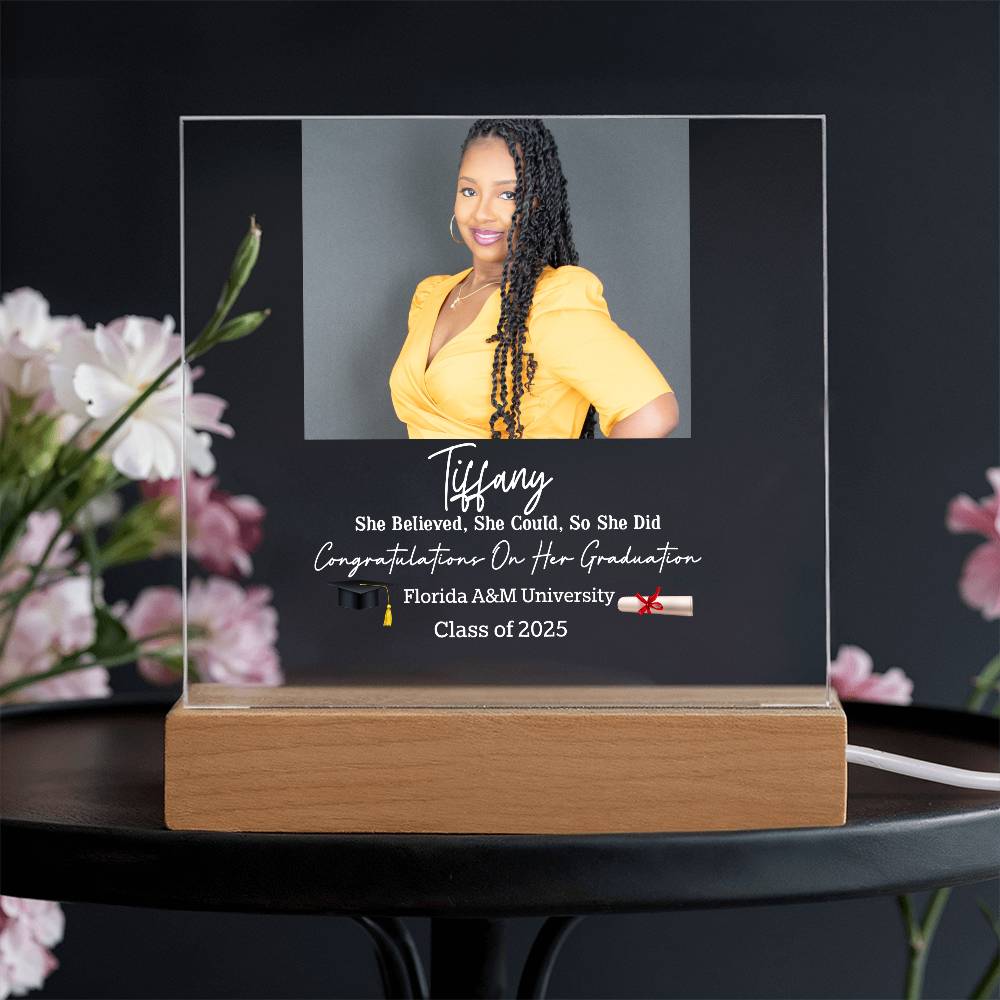 Personalized Graduation Square Acrylic Plaque – Celebrate Their Achievement