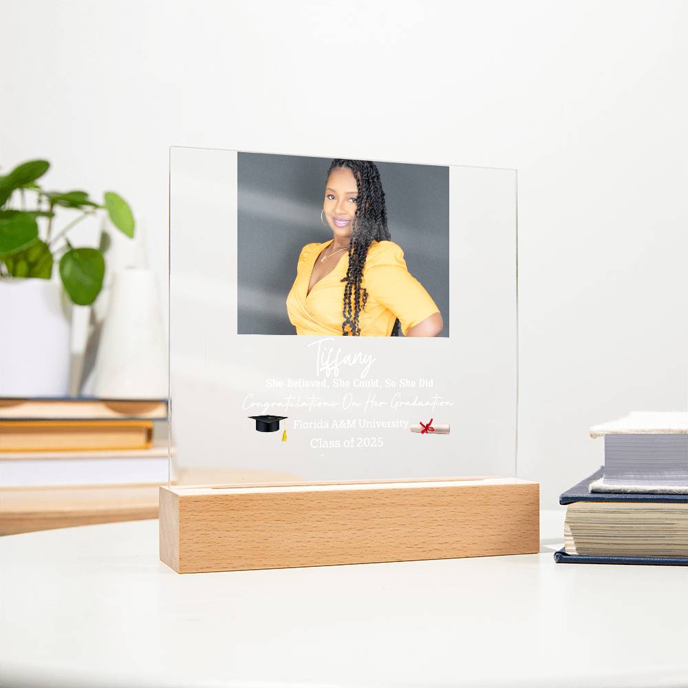 Personalized Graduation Square Acrylic Plaque – Celebrate Their Achievement