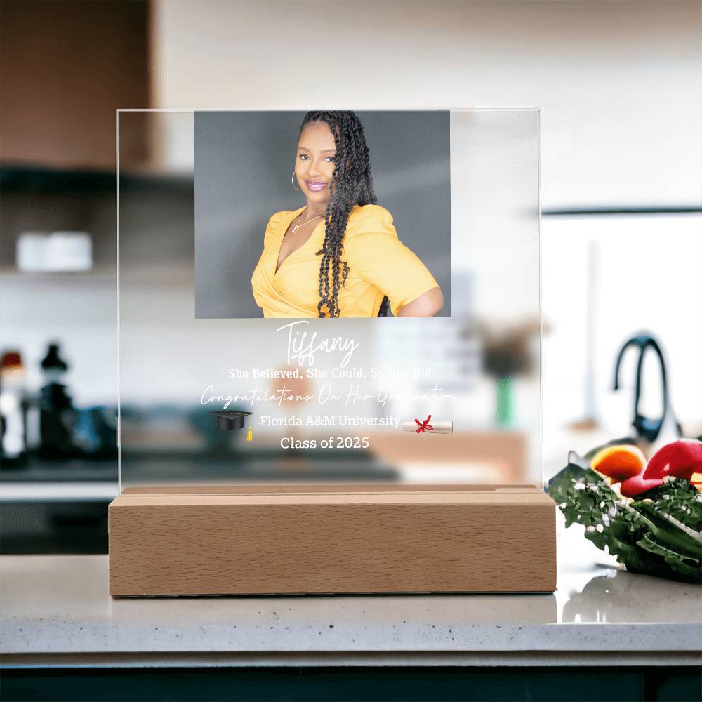 Personalized Graduation Square Acrylic Plaque – Celebrate Their Achievement